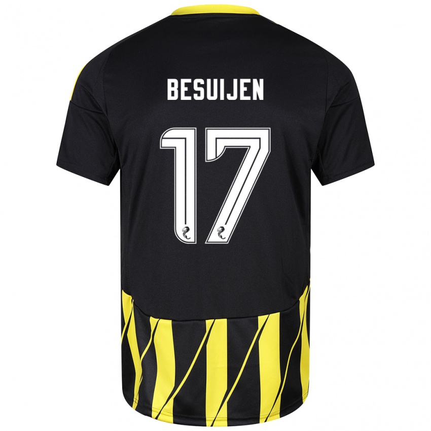 Hombre Camiseta Vicente Besuijen #17 Negro Amarillo 2ª Equipación 2024/25 La Camisa Perú