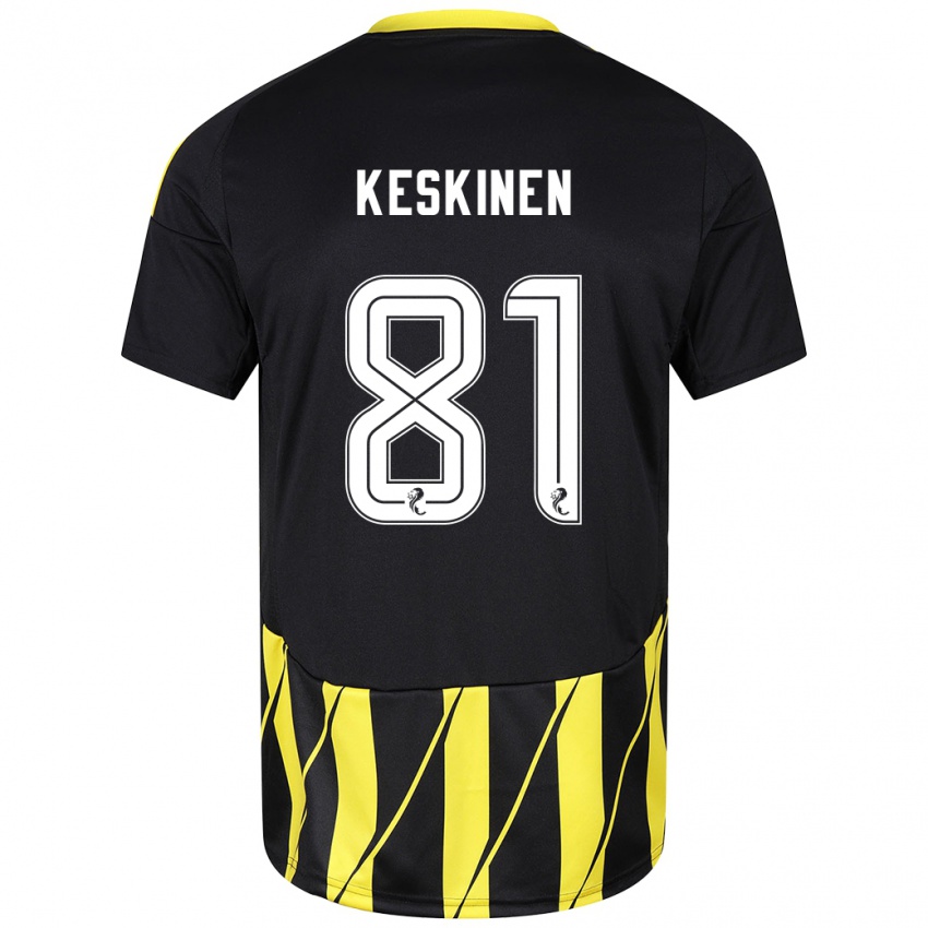 Hombre Camiseta Topi Keskinen #81 Negro Amarillo 2ª Equipación 2024/25 La Camisa Perú