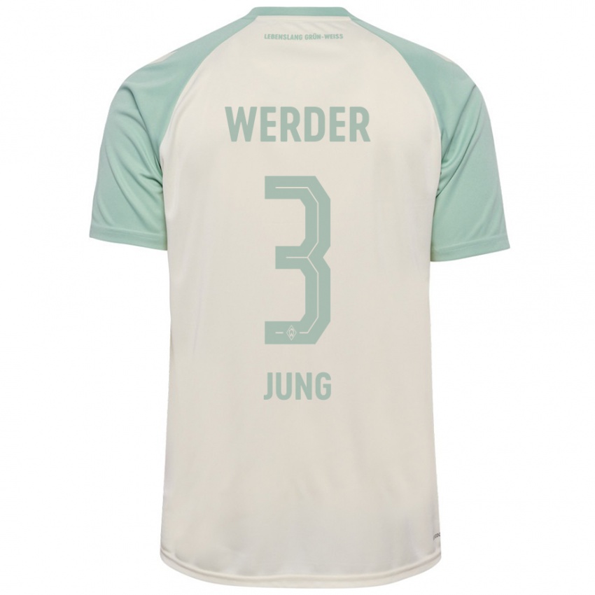 Hombre Camiseta Anthony Jung #3 Blanquecino Verde Claro 2ª Equipación 2024/25 La Camisa Perú