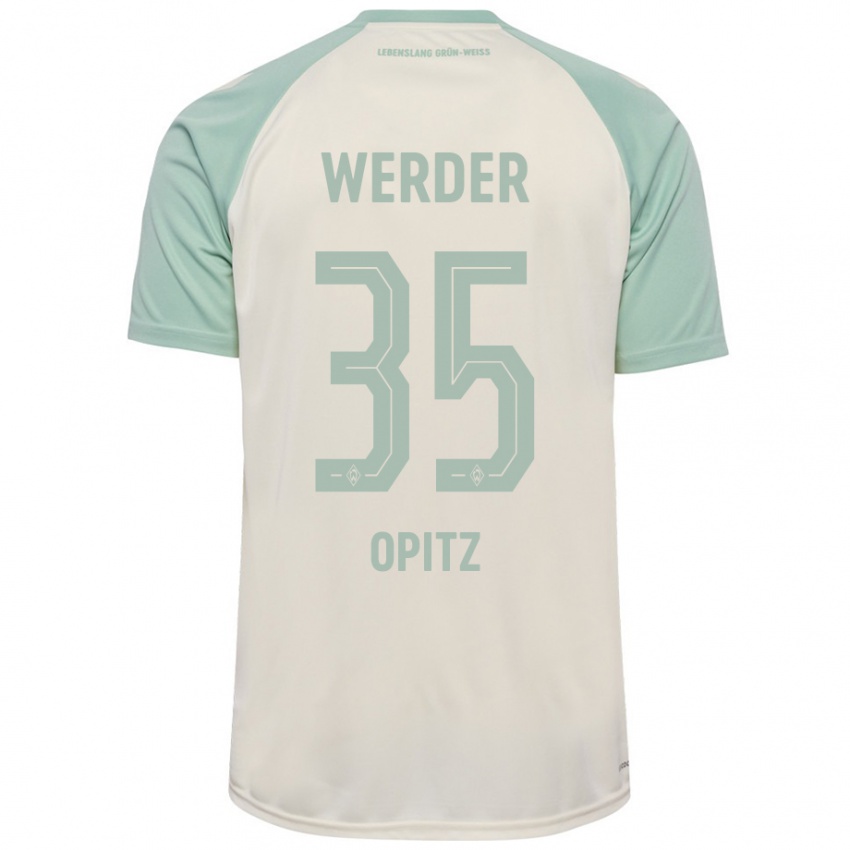 Hombre Camiseta Leon Opitz #35 Blanquecino Verde Claro 2ª Equipación 2024/25 La Camisa Perú