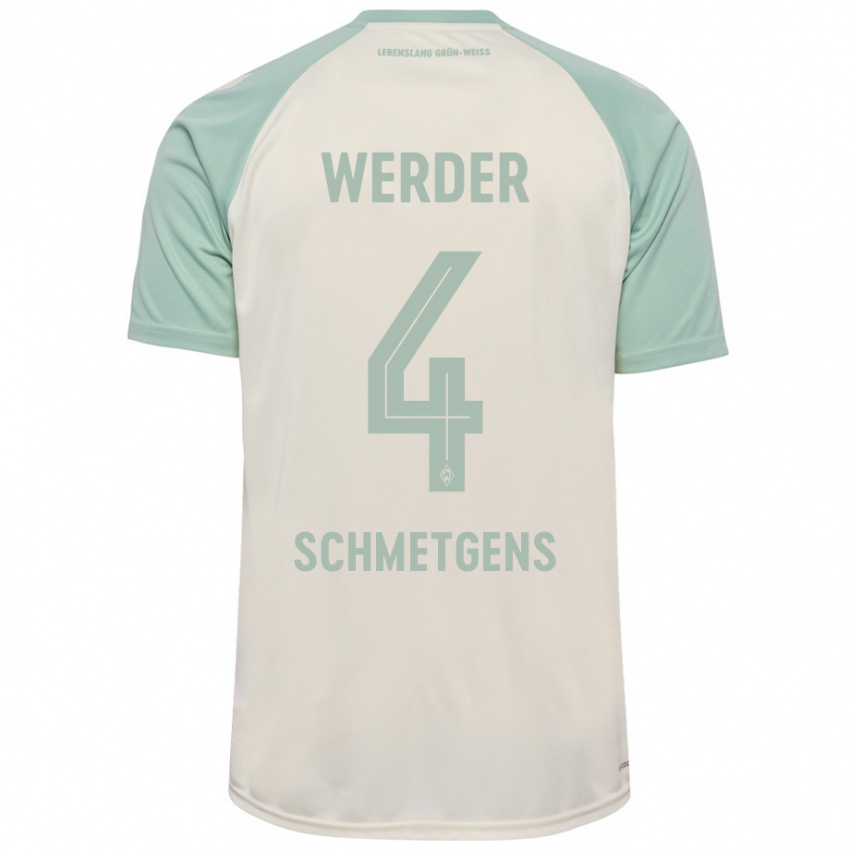 Hombre Camiseta Mick Schmetgens #4 Blanquecino Verde Claro 2ª Equipación 2024/25 La Camisa Perú