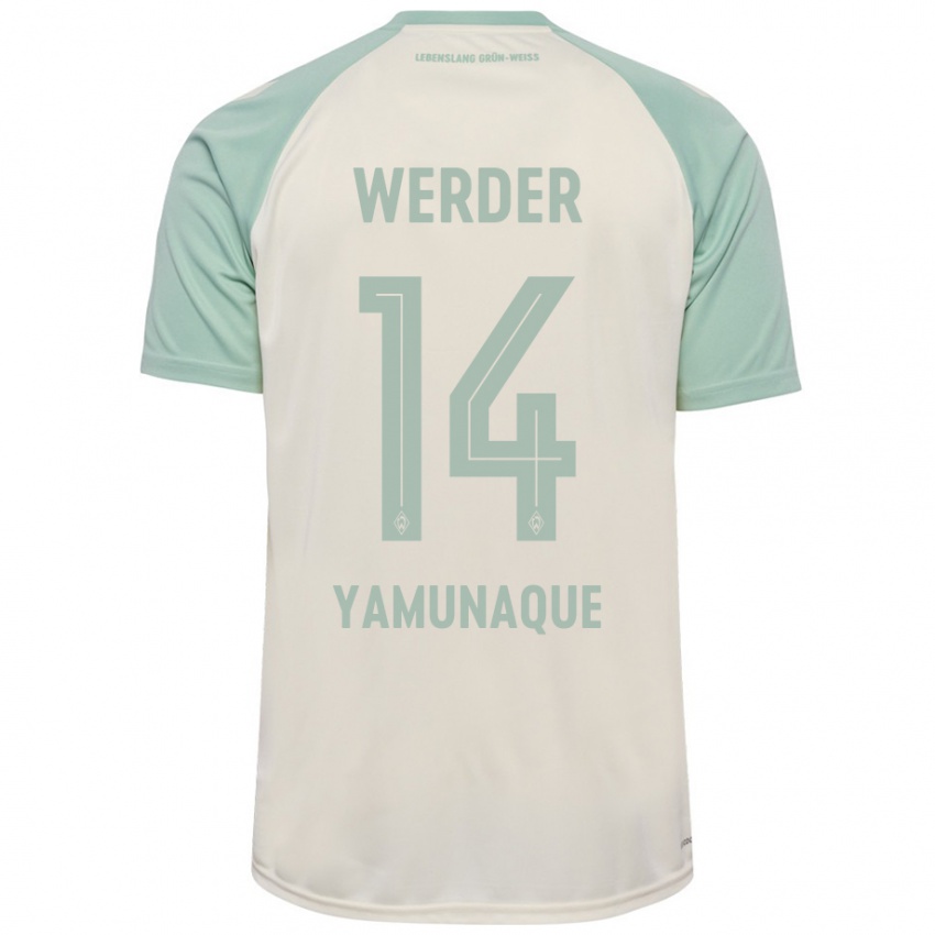 Hombre Camiseta Rafael Pascual Ramirez Yamunaque #14 Blanquecino Verde Claro 2ª Equipación 2024/25 La Camisa Perú