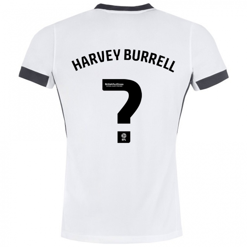 Hombre Camiseta William Harvey Burrell #0 Blanco Negro 2ª Equipación 2024/25 La Camisa Perú