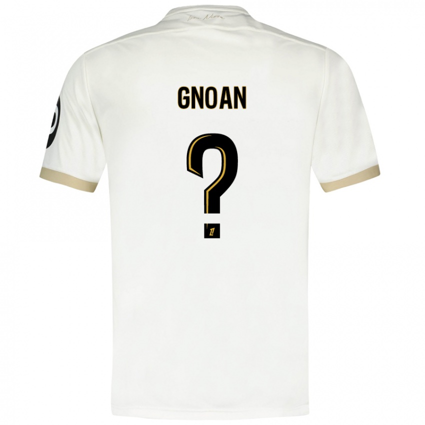 Hombre Camiseta Ebroni Gnoan #0 Blanco Dorado 2ª Equipación 2024/25 La Camisa Perú