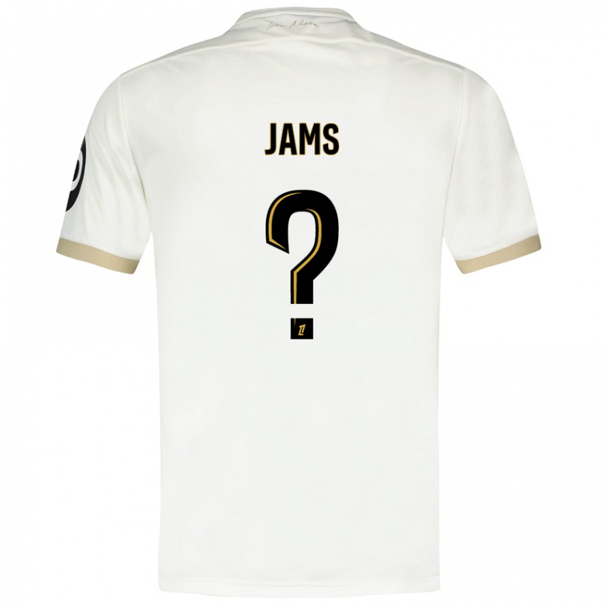 Hombre Camiseta Dylan Jams #0 Blanco Dorado 2ª Equipación 2024/25 La Camisa Perú