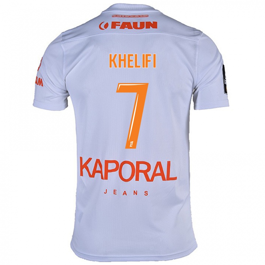 Hombre Camiseta Léa Khelifi #7 Blanco 2ª Equipación 2024/25 La Camisa Perú