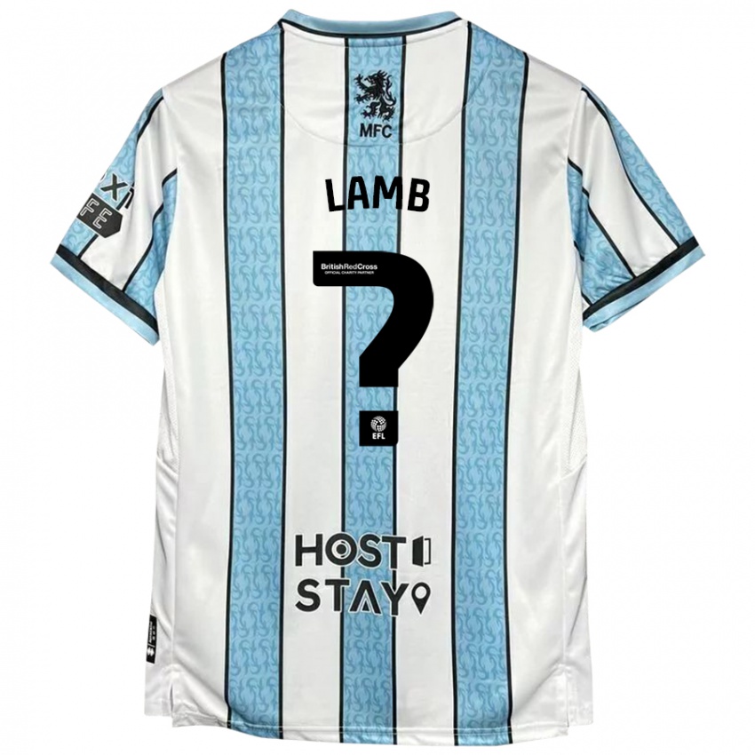 Hombre Camiseta Oliver Lamb #0 Blanco Azul 2ª Equipación 2024/25 La Camisa Perú