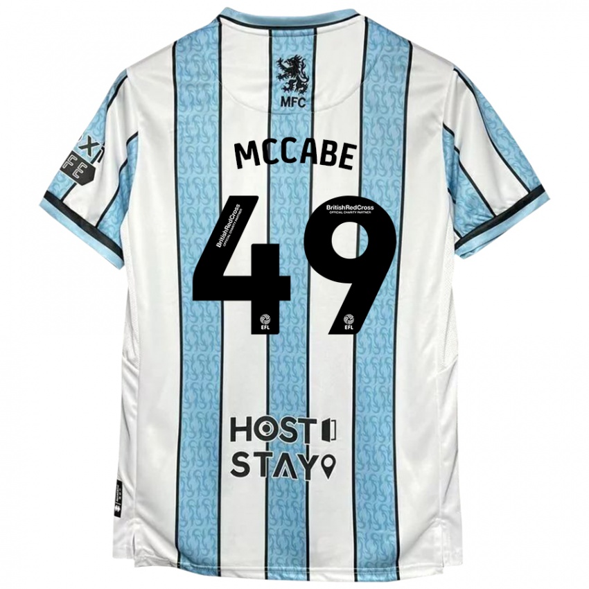 Hombre Camiseta Law Mccabe #49 Blanco Azul 2ª Equipación 2024/25 La Camisa Perú