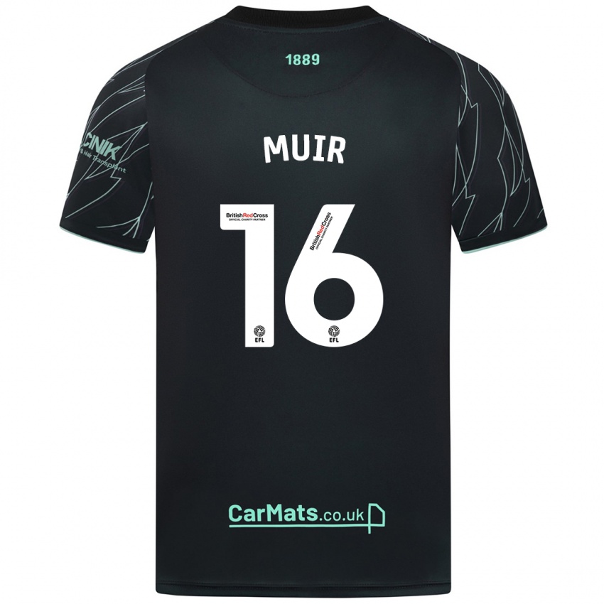 Hombre Camiseta Chene Muir #16 Negro Verde 2ª Equipación 2024/25 La Camisa Perú