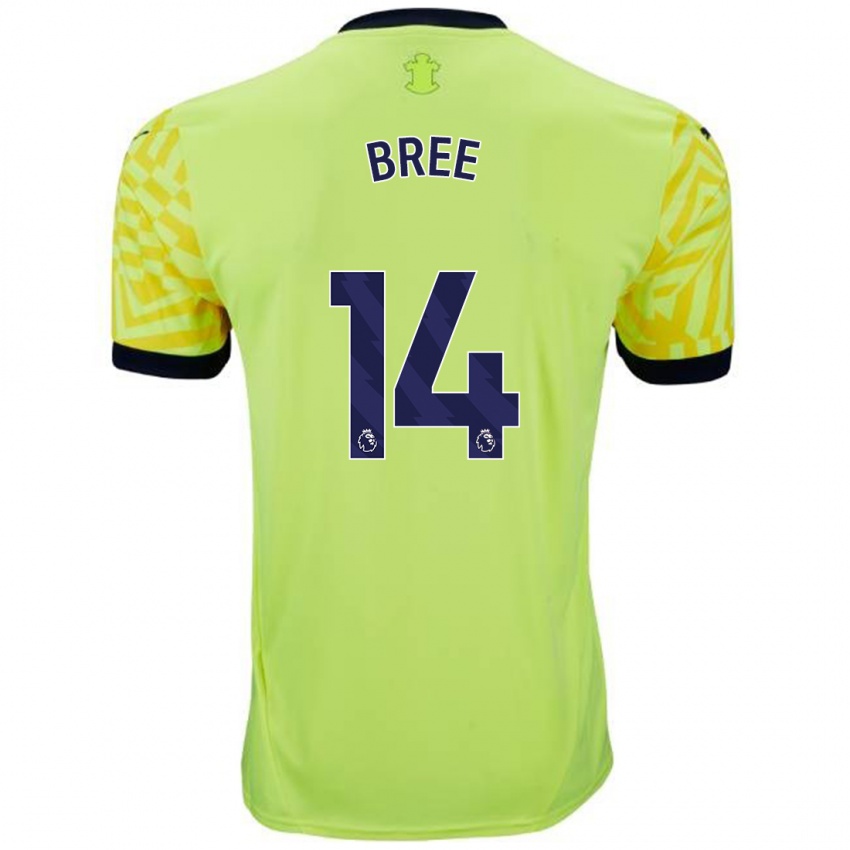 Hombre Camiseta James Bree #14 Amarillo 2ª Equipación 2024/25 La Camisa Perú