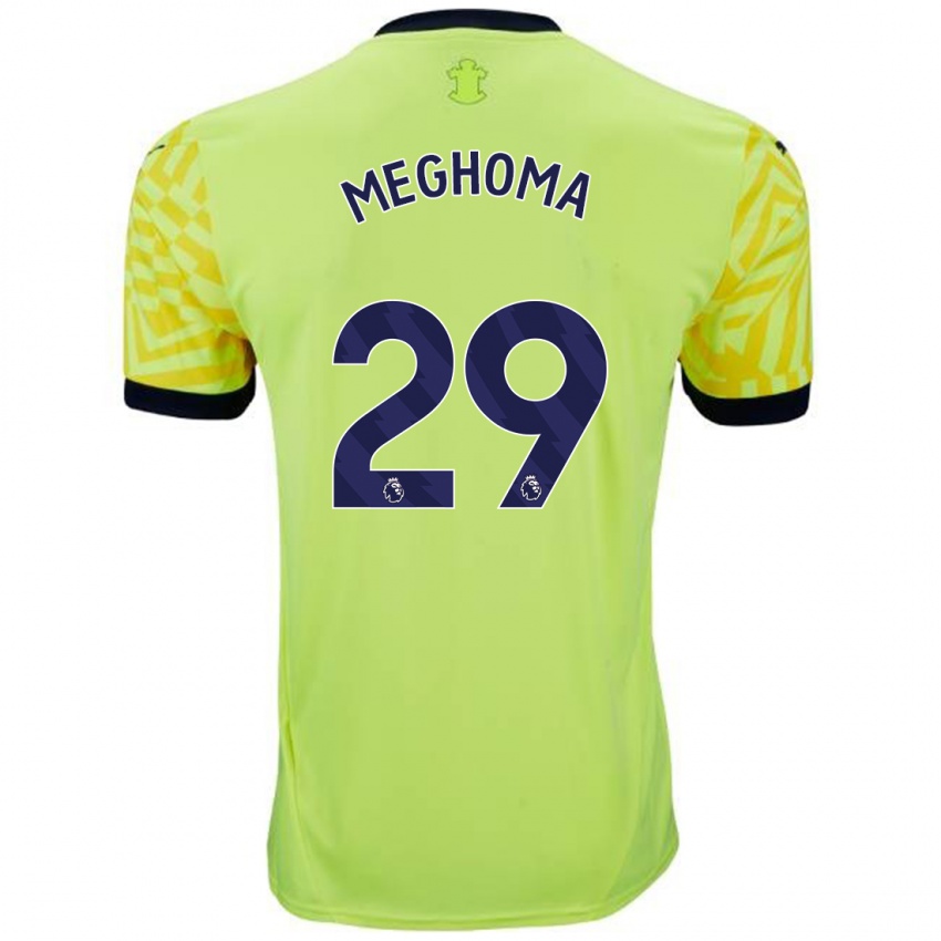 Hombre Camiseta Jayden Meghoma #29 Amarillo 2ª Equipación 2024/25 La Camisa Perú