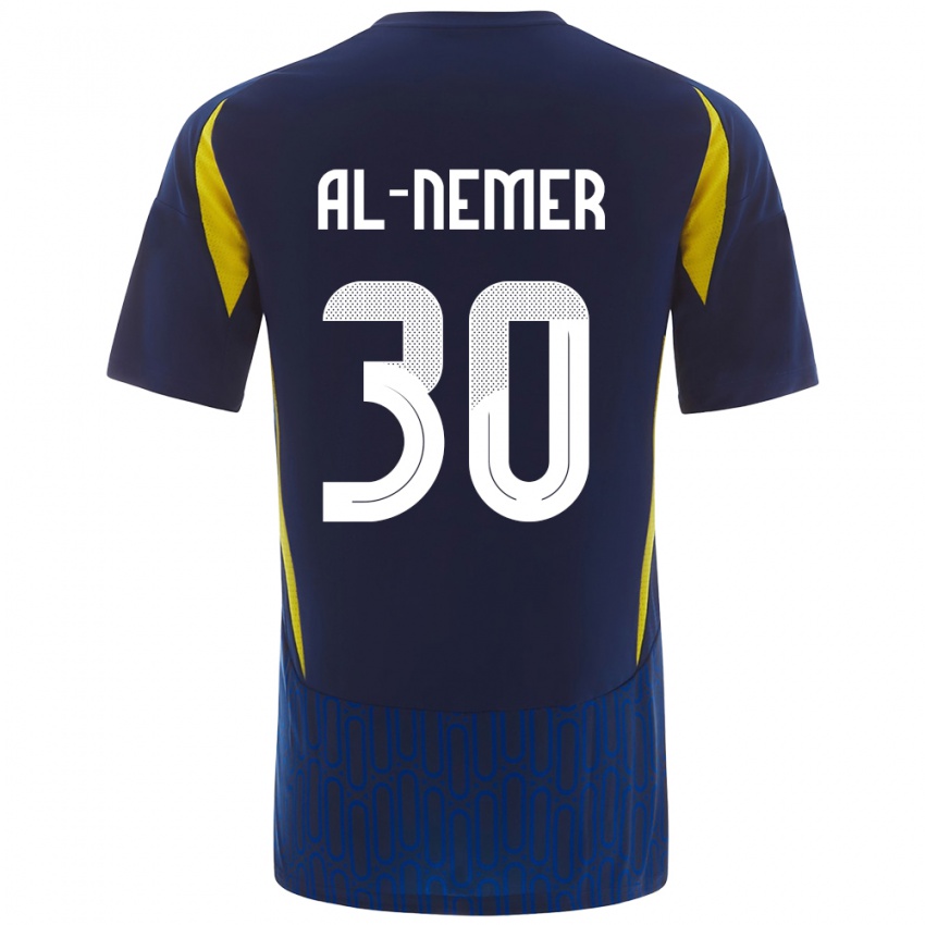 Hombre Camiseta Meshari Al-Nemer #30 Azul Amarillo 2ª Equipación 2024/25 La Camisa Perú