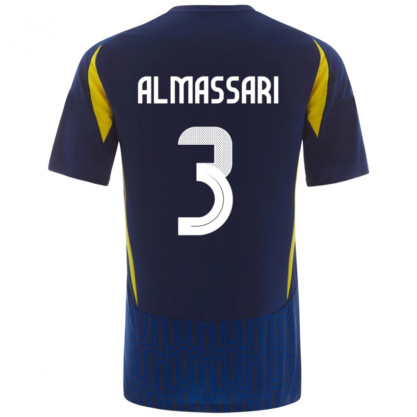 Hombre Camiseta Wadha Almassari #3 Azul Amarillo 2ª Equipación 2024/25 La Camisa Perú