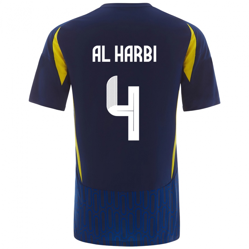 Hombre Camiseta Fay Al-Harbi #4 Azul Amarillo 2ª Equipación 2024/25 La Camisa Perú