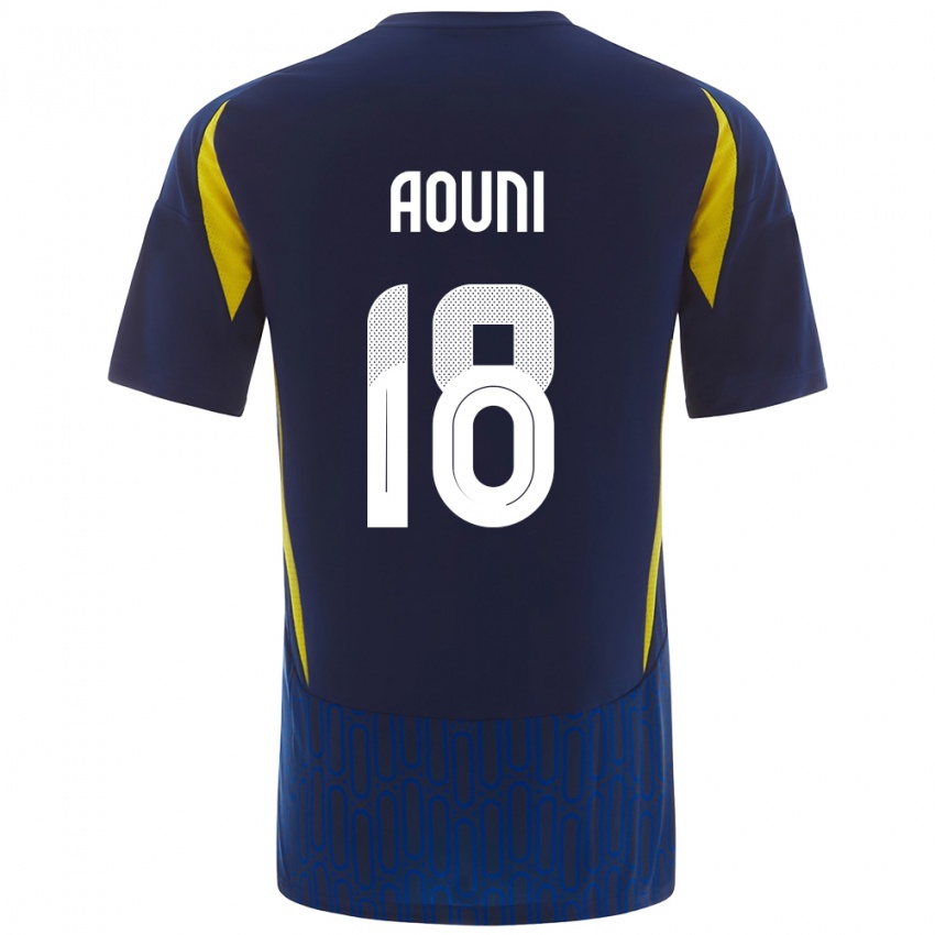 Hombre Camiseta Samia Aouni #18 Azul Amarillo 2ª Equipación 2024/25 La Camisa Perú