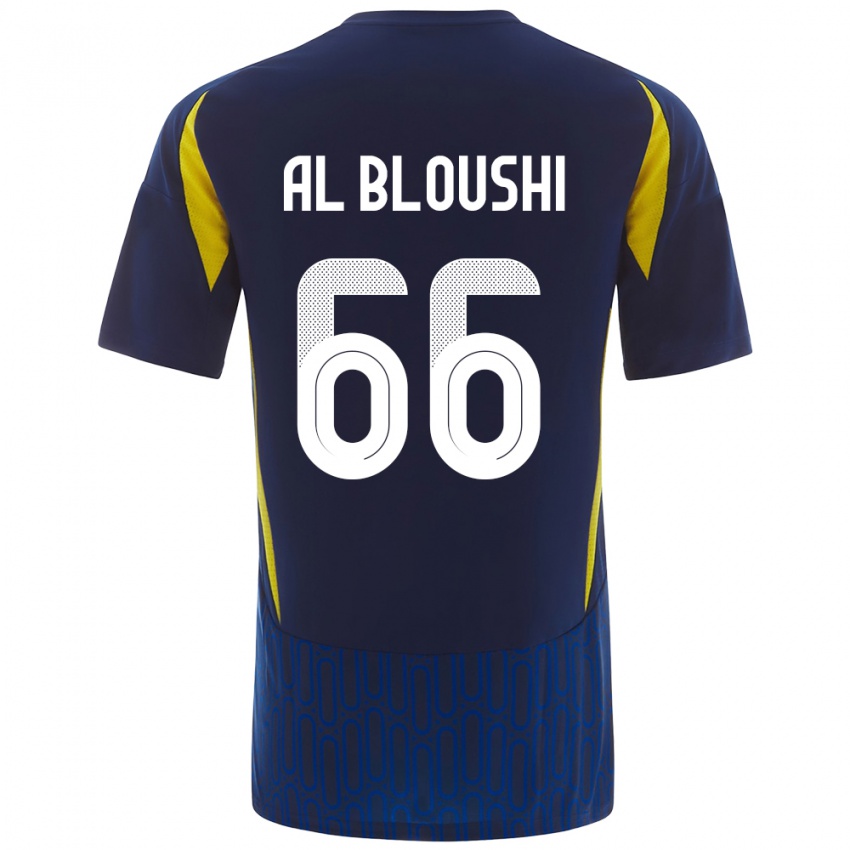 Hombre Camiseta Reem Al-Bloushi #66 Azul Amarillo 2ª Equipación 2024/25 La Camisa Perú