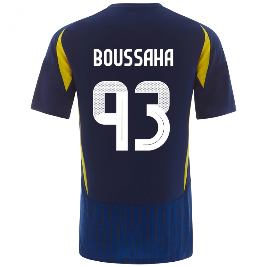 Hombre Camiseta Lina Boussaha #93 Azul Amarillo 2ª Equipación 2024/25 La Camisa Perú