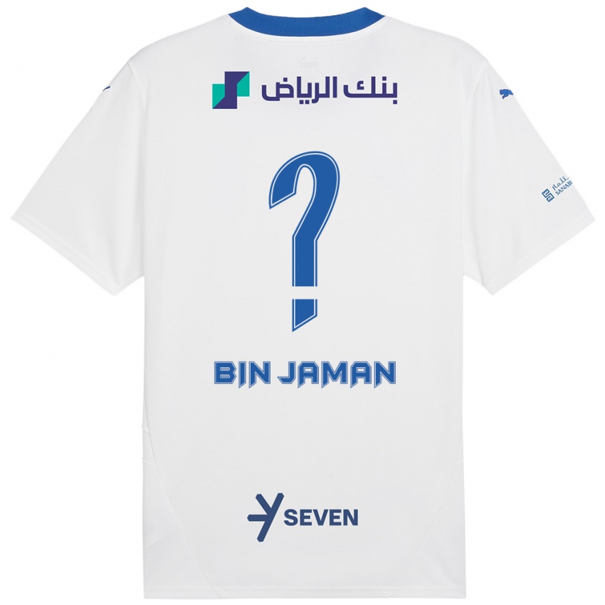 Hombre Camiseta Rakan Bin Jaman #0 Blanco Azul 2ª Equipación 2024/25 La Camisa Perú