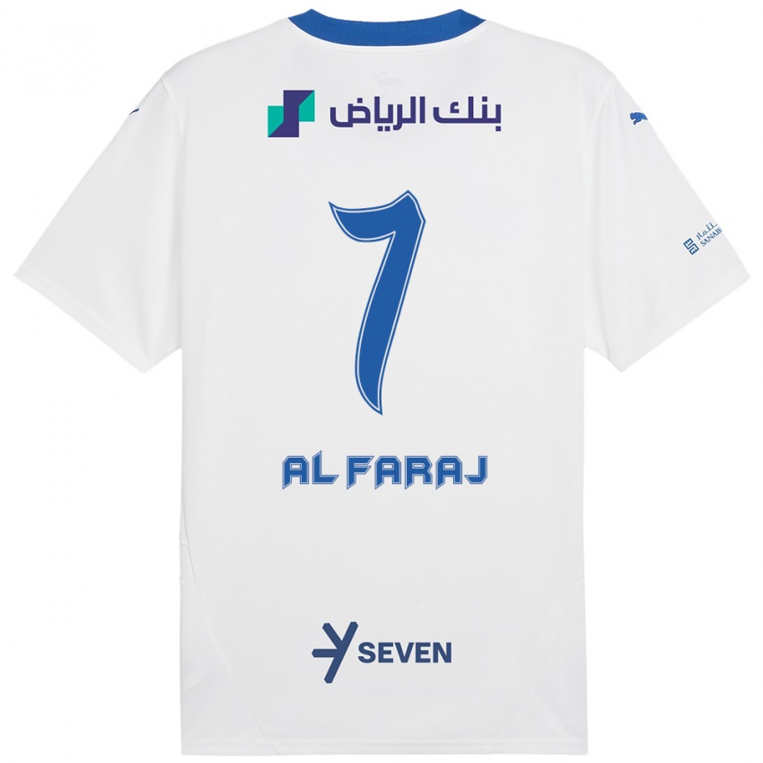 Hombre Camiseta Salman Al-Faraj #7 Blanco Azul 2ª Equipación 2024/25 La Camisa Perú