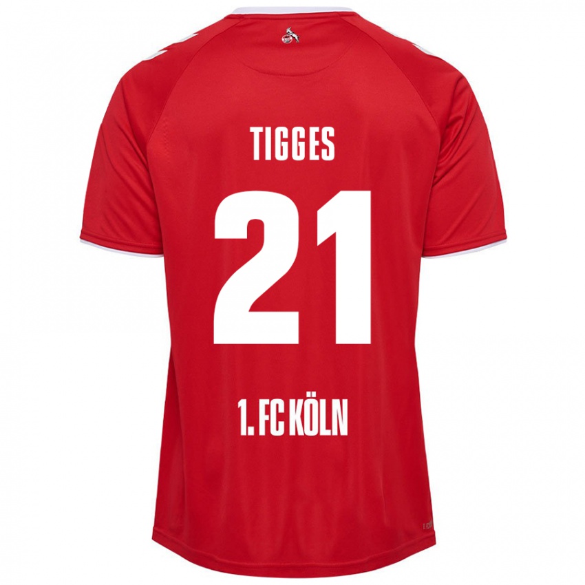 Hombre Camiseta Steffen Tigges #21 Rojo Blanco 2ª Equipación 2024/25 La Camisa Perú