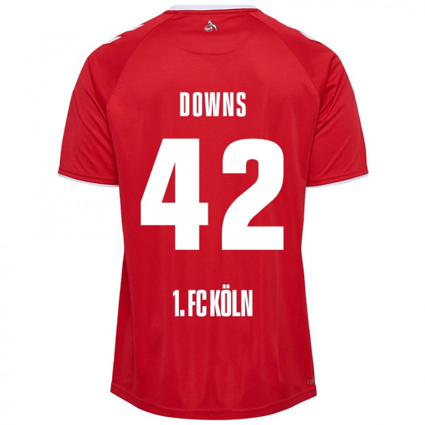 Hombre Camiseta Damion Downs #42 Rojo Blanco 2ª Equipación 2024/25 La Camisa Perú