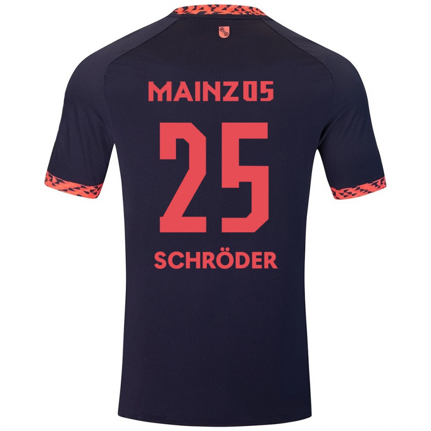 Hombre Camiseta Maxim Schröder #25 Azul Coral Rojo 2ª Equipación 2024/25 La Camisa Perú