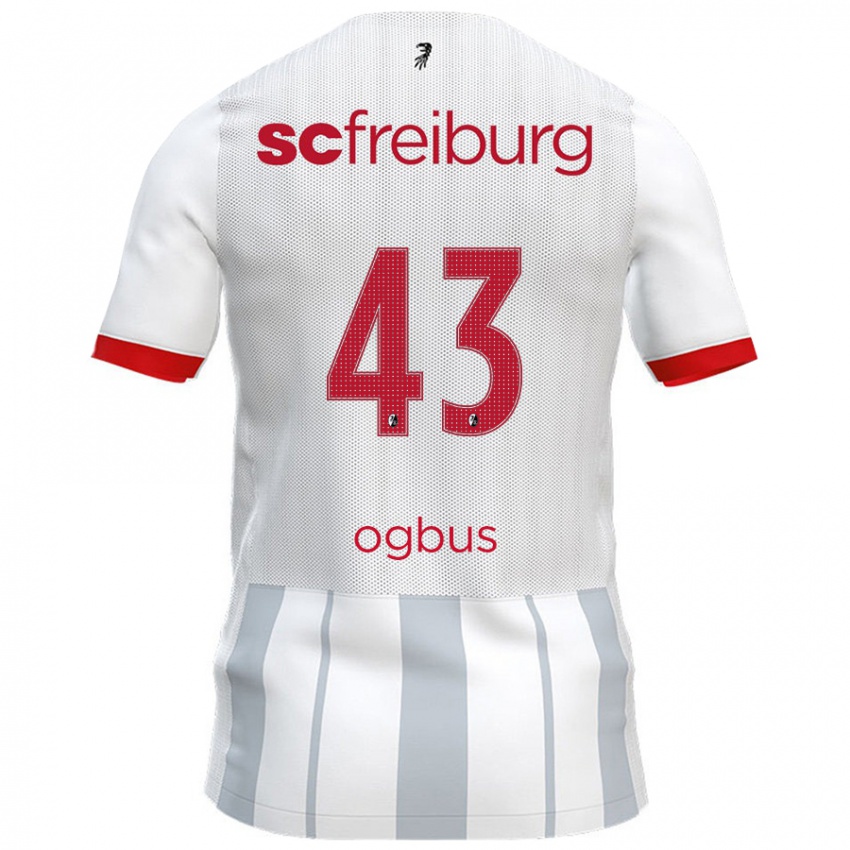 Hombre Camiseta Bruno Ogbus #43 Blanco Gris 2ª Equipación 2024/25 La Camisa Perú