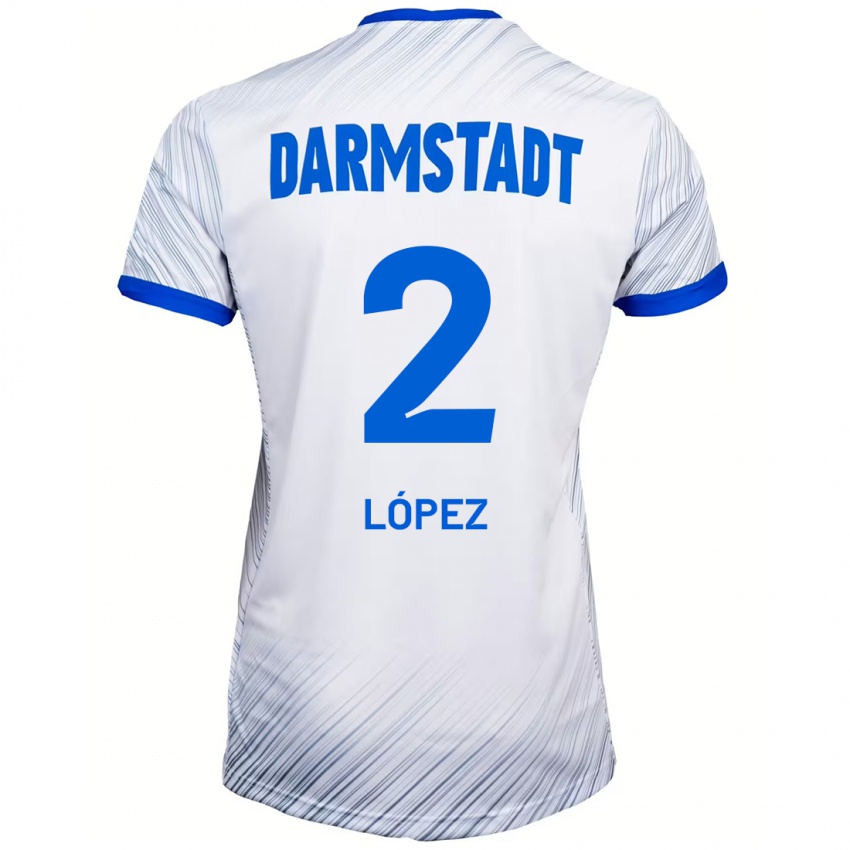 Hombre Camiseta Sergio López #2 Blanco Azul 2ª Equipación 2024/25 La Camisa Perú