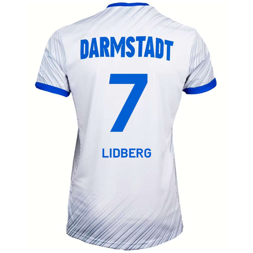 Hombre Camiseta Isac Lidberg #7 Blanco Azul 2ª Equipación 2024/25 La Camisa Perú