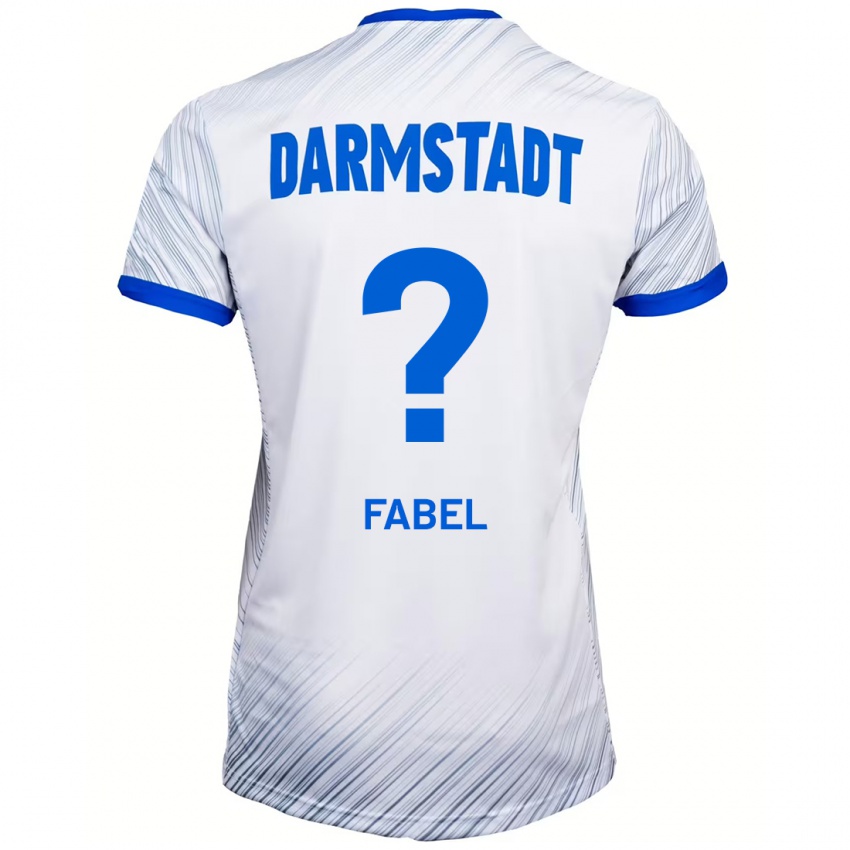 Hombre Camiseta Lukas Fabel #0 Blanco Azul 2ª Equipación 2024/25 La Camisa Perú