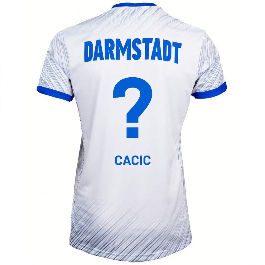 Hombre Camiseta Antonio Cacic #0 Blanco Azul 2ª Equipación 2024/25 La Camisa Perú