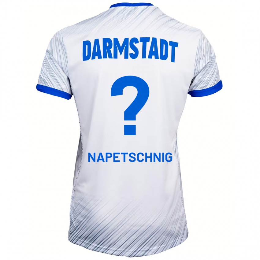 Hombre Camiseta Raphael Napetschnig #0 Blanco Azul 2ª Equipación 2024/25 La Camisa Perú