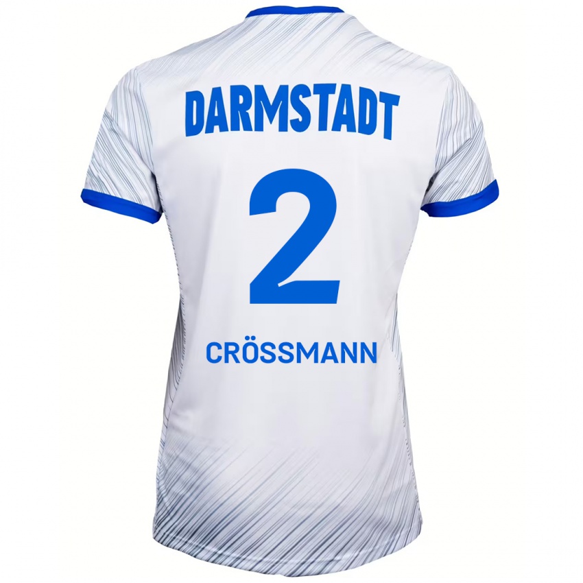 Hombre Camiseta Elias Crößmann #2 Blanco Azul 2ª Equipación 2024/25 La Camisa Perú