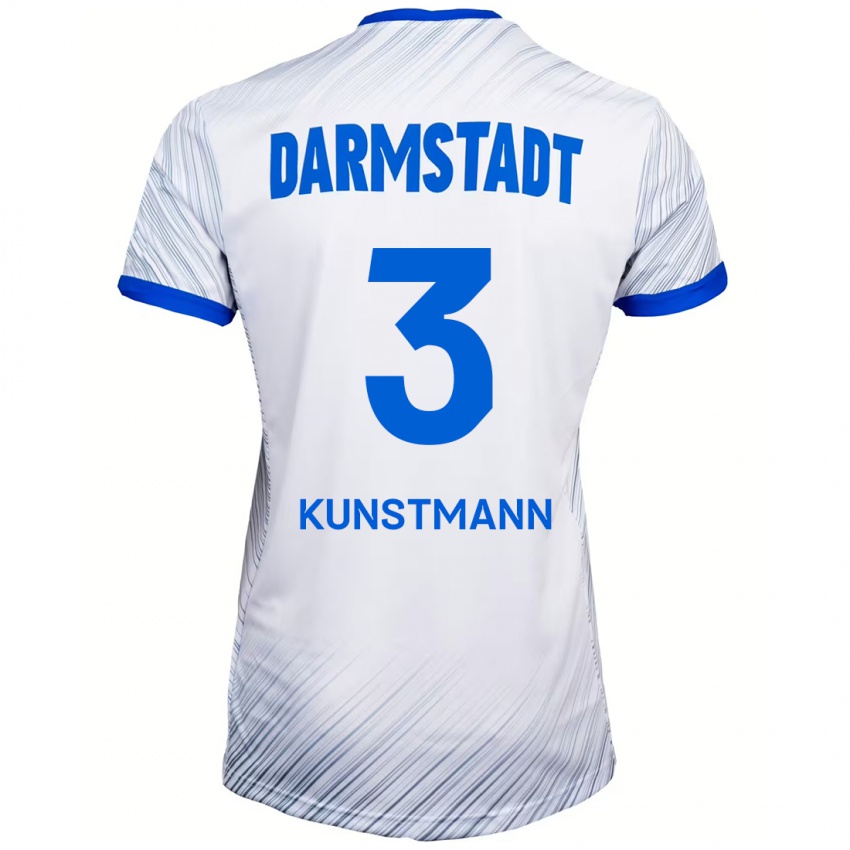 Hombre Camiseta Kelvin Kunstmann #3 Blanco Azul 2ª Equipación 2024/25 La Camisa Perú