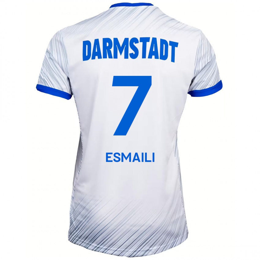 Hombre Camiseta Ali Esmaili #7 Blanco Azul 2ª Equipación 2024/25 La Camisa Perú