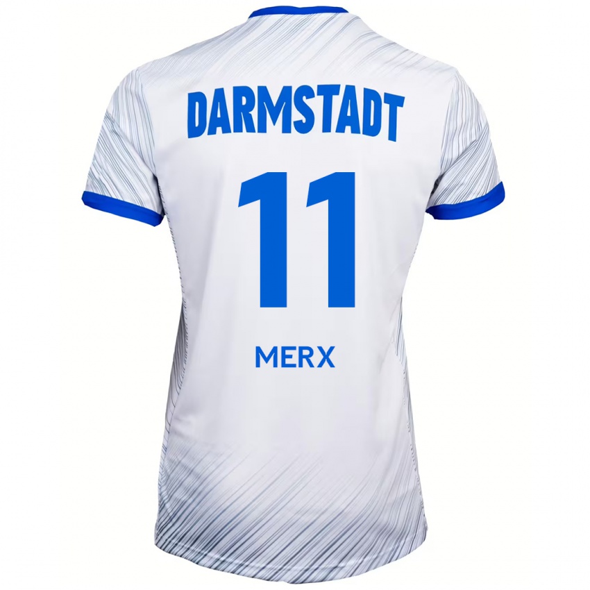 Hombre Camiseta Manolo Merx #11 Blanco Azul 2ª Equipación 2024/25 La Camisa Perú