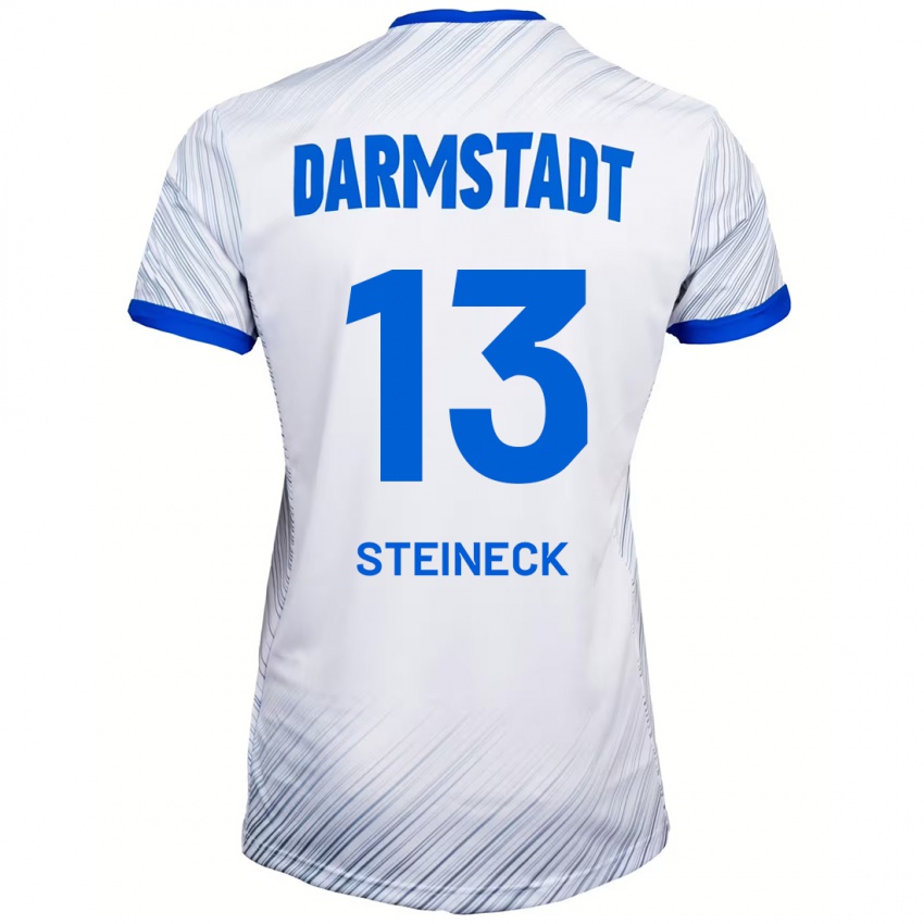 Hombre Camiseta Tom Steineck #13 Blanco Azul 2ª Equipación 2024/25 La Camisa Perú