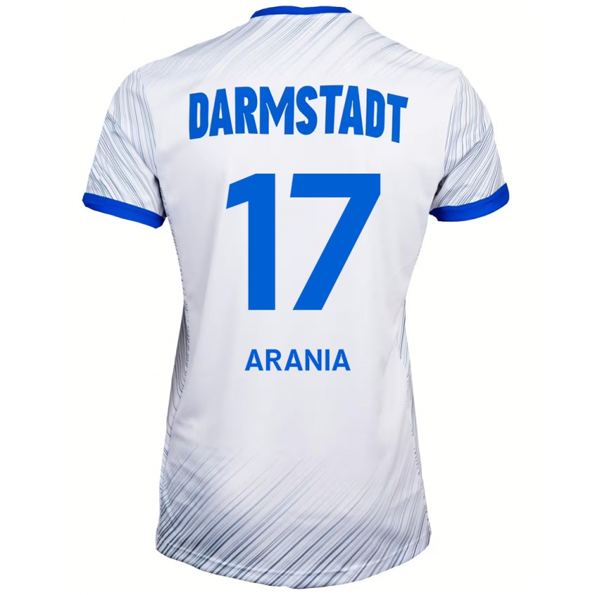 Hombre Camiseta Asaf Arania #17 Blanco Azul 2ª Equipación 2024/25 La Camisa Perú