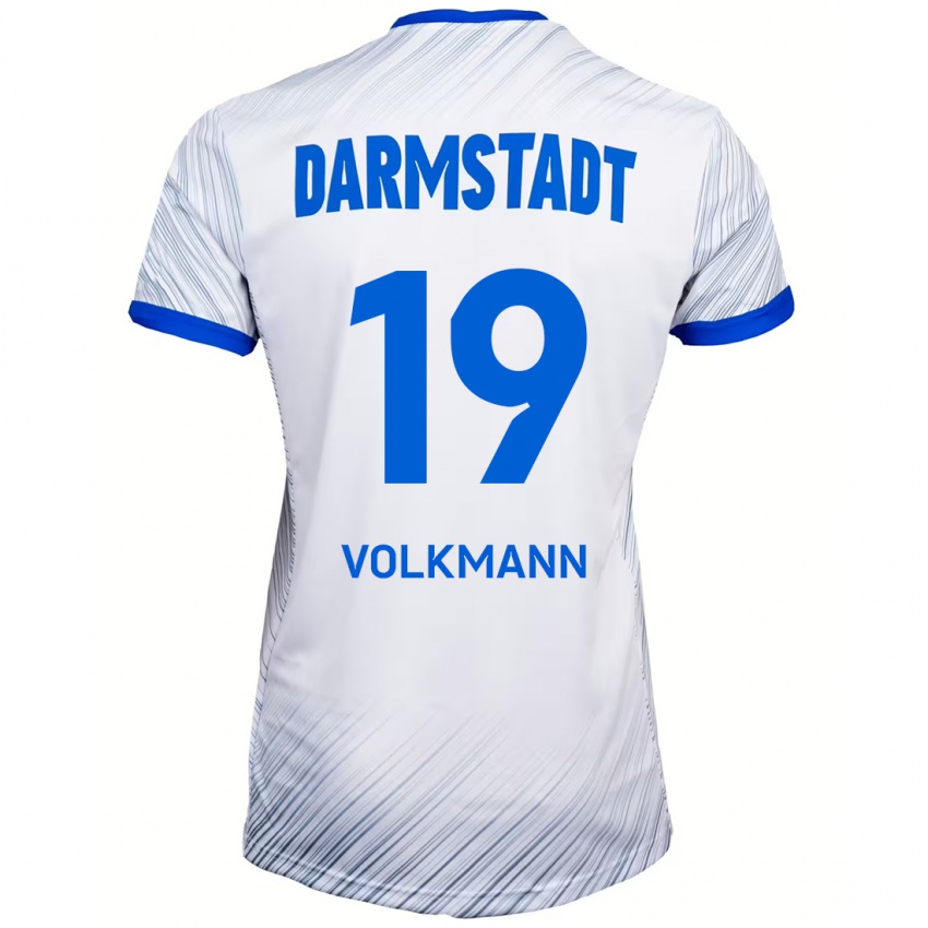 Hombre Camiseta Japhet Volkmann #19 Blanco Azul 2ª Equipación 2024/25 La Camisa Perú