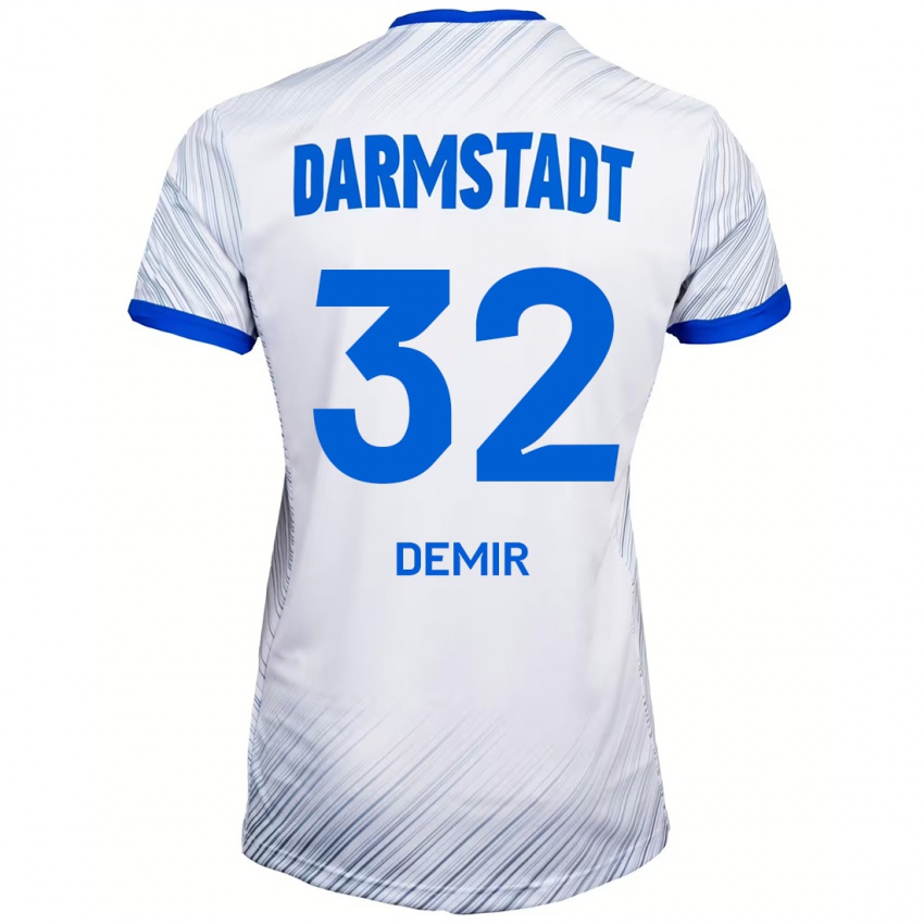 Hombre Camiseta Lean Demir #32 Blanco Azul 2ª Equipación 2024/25 La Camisa Perú