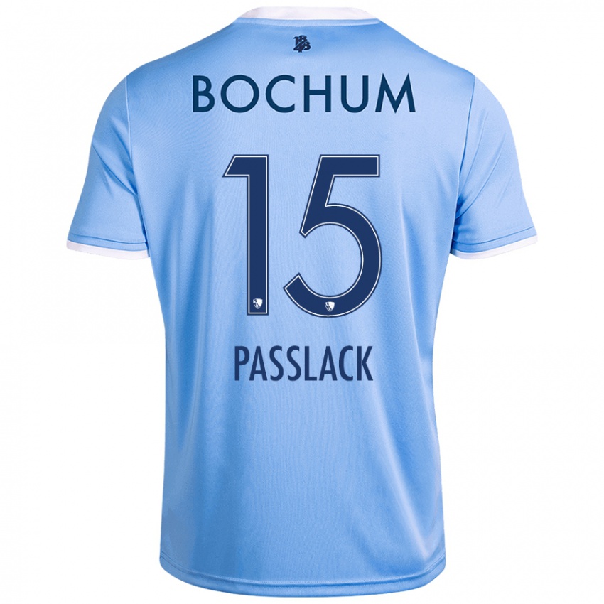 Hombre Camiseta Felix Passlack #15 Azul Cielo 2ª Equipación 2024/25 La Camisa Perú