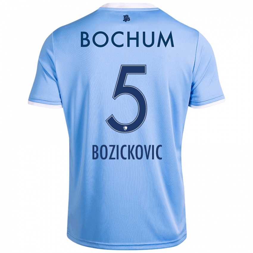 Hombre Camiseta Niko Bozickovic #5 Azul Cielo 2ª Equipación 2024/25 La Camisa Perú