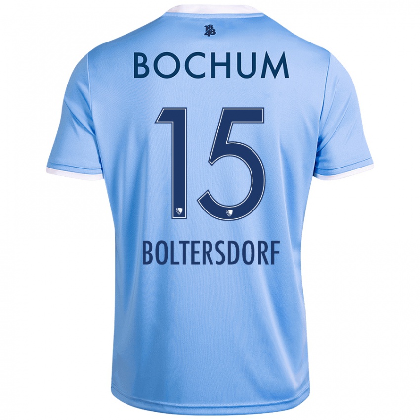 Hombre Camiseta Sebastian Boltersdorf #15 Azul Cielo 2ª Equipación 2024/25 La Camisa Perú