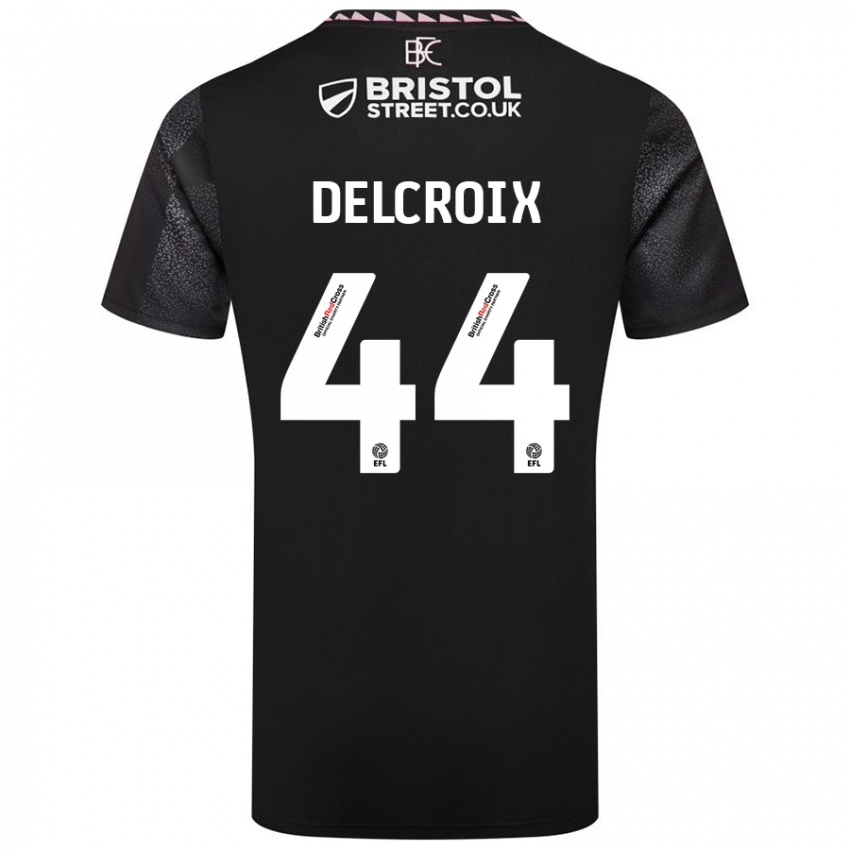 Hombre Camiseta Hannes Delcroix #44 Negro 2ª Equipación 2024/25 La Camisa Perú