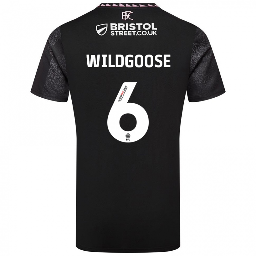 Hombre Camiseta Mikayla Wildgoose #6 Negro 2ª Equipación 2024/25 La Camisa Perú