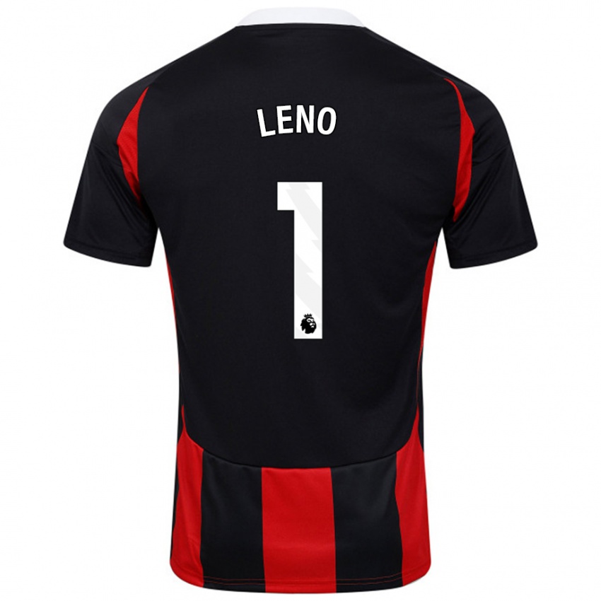 Hombre Camiseta Bernd Leno #1 Negro Rojo 2ª Equipación 2024/25 La Camisa Perú