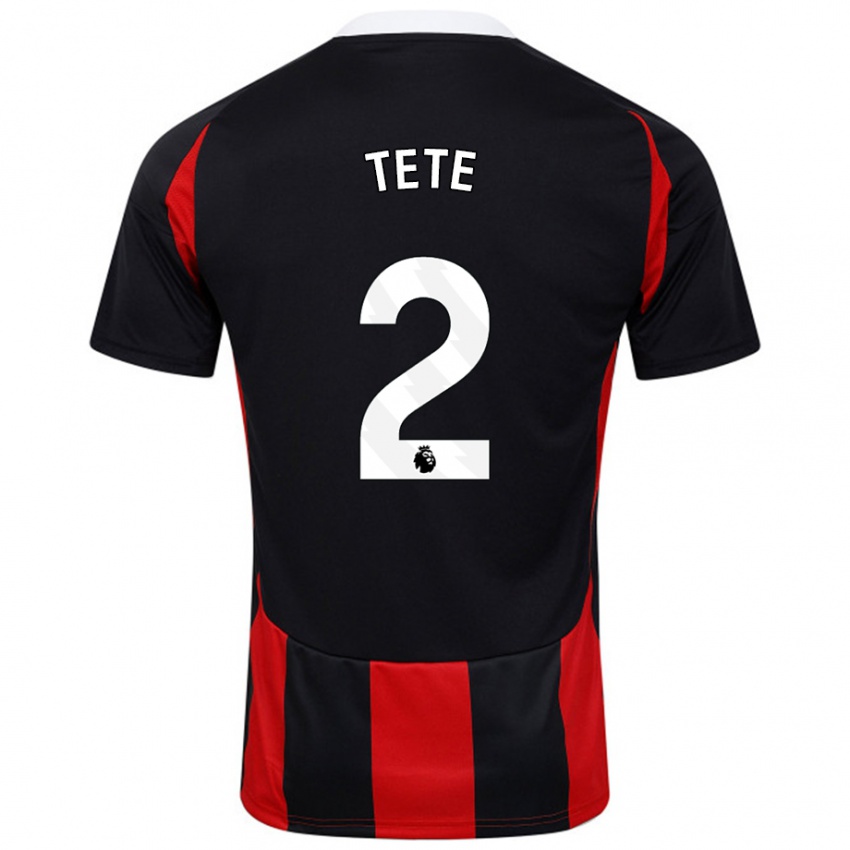 Hombre Camiseta Kenny Tete #2 Negro Rojo 2ª Equipación 2024/25 La Camisa Perú