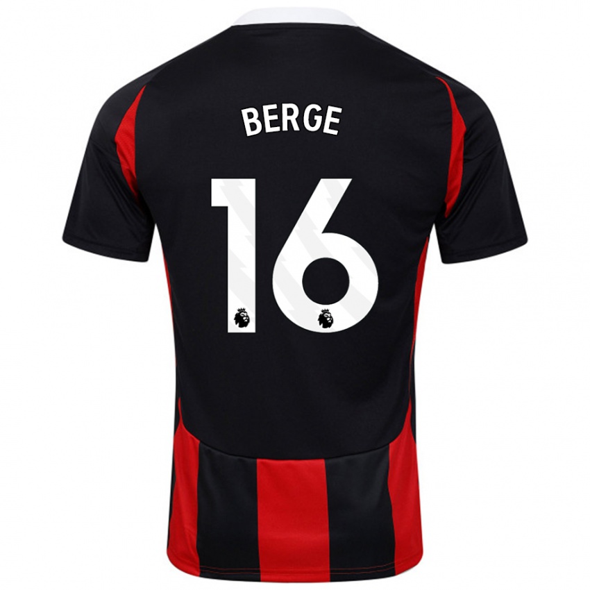 Hombre Camiseta Sander Berge #16 Negro Rojo 2ª Equipación 2024/25 La Camisa Perú