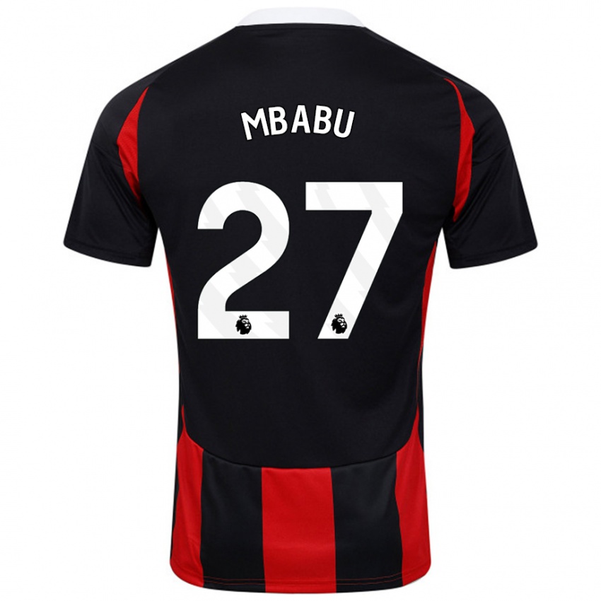 Hombre Camiseta Kevin Mbabu #27 Negro Rojo 2ª Equipación 2024/25 La Camisa Perú