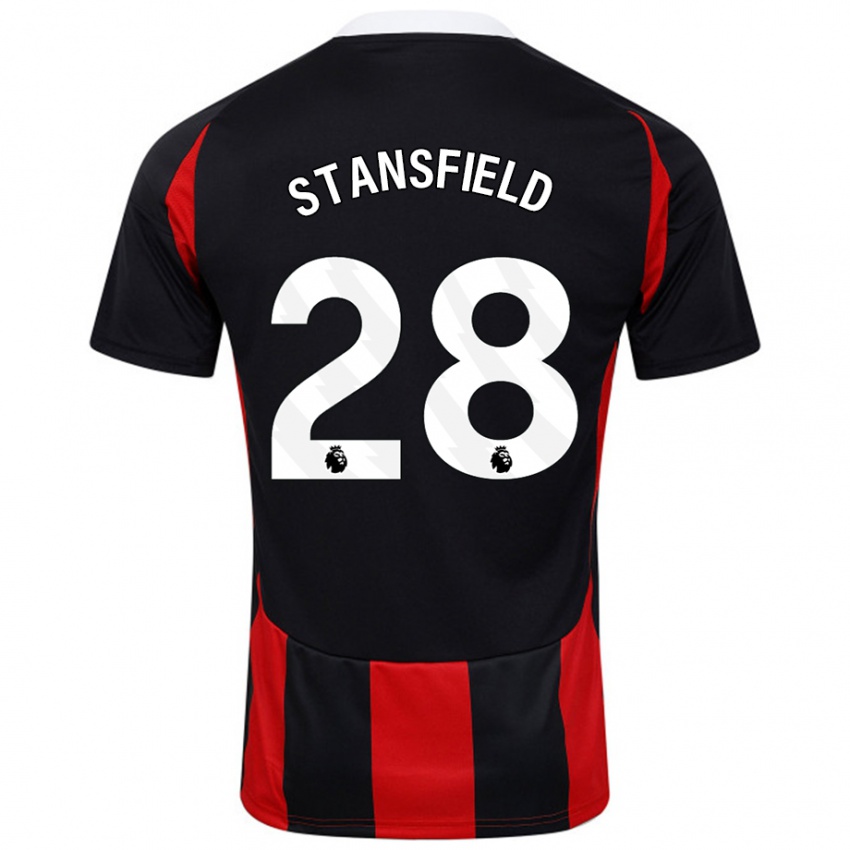 Hombre Camiseta Jay Stansfield #28 Negro Rojo 2ª Equipación 2024/25 La Camisa Perú